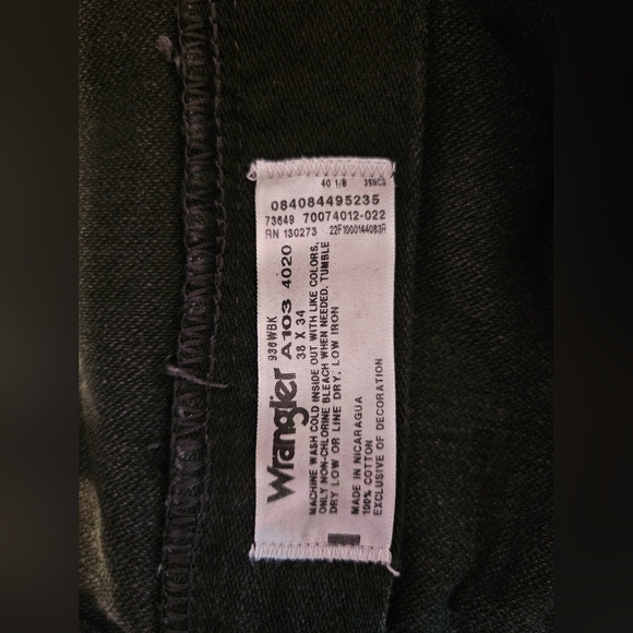 💙wrangler Cowboy Boot Cut Fit jeans men 38× 34🩵💚 - Picture 3 of 6